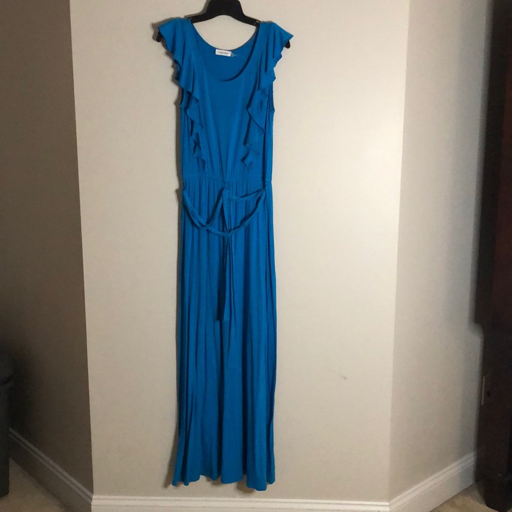 Calvin Klein Teal cotton maxi dress